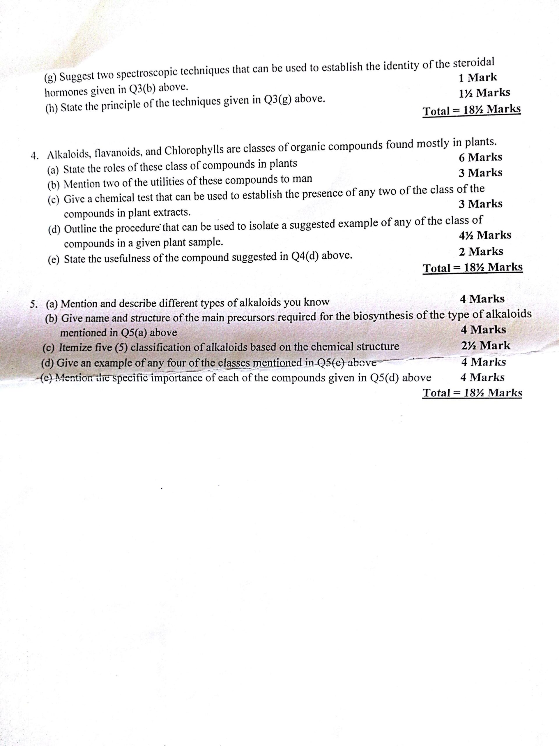 CHM 442 - Natural Product II UNILORIN 20202021 Rain Semester Examinations-2 - MyStudyPals.com CHM 442 - Natural Product II UNILORIN 20202021 Rain Semester Examinations-2